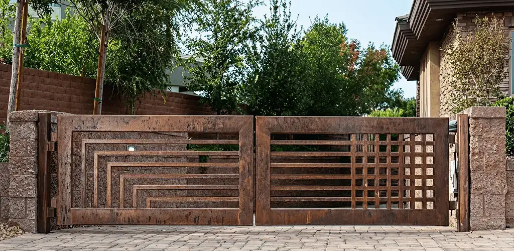 Custom driveway gate installation for a home entrance in El Paso, TX