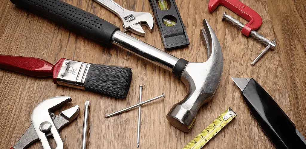 Handyman tools laid out for home repair and maintenance work in El Paso, TX